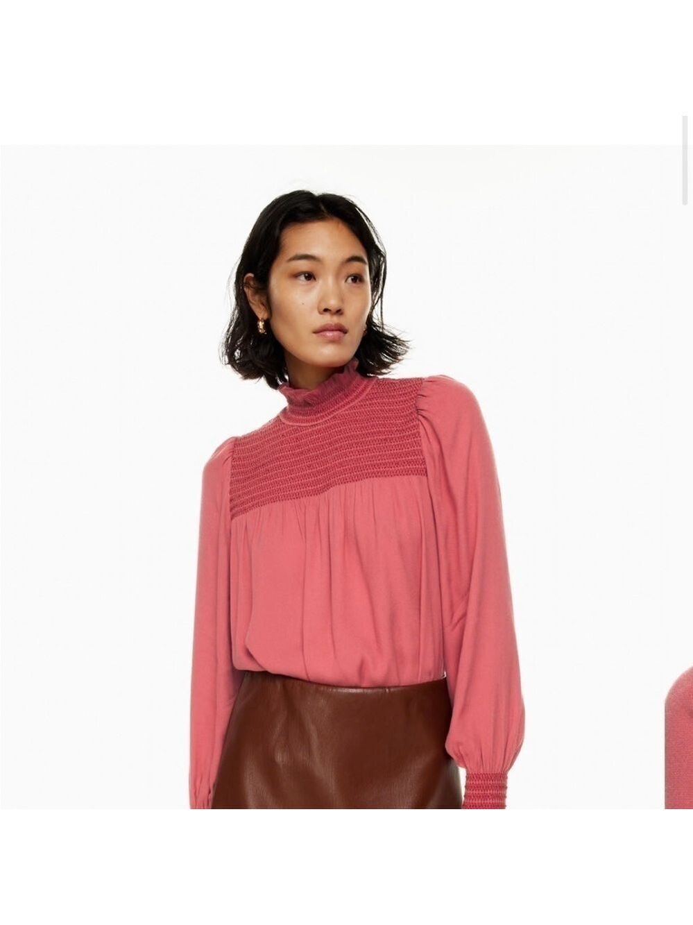 Aritzia Wilfred Nessie Blouse in Rosy Red Sz Small